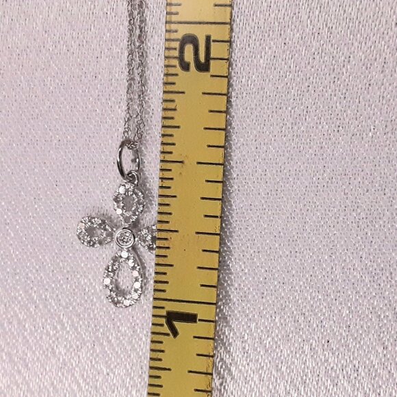 NEW 14kt White Gold and Diamond Cross Necklace - Picture 10 of 12